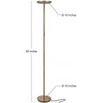 Brightech Sky LED Floor lamp, Torchiere Super Bright Floor Lamp for Living Rooms & Offices - Dimmable, Tall Standing Lamp for Bedroom Reading - Black
